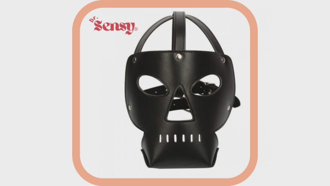 Dr. Sensy BDSM Masker Half Open - PU Leer - Zwart