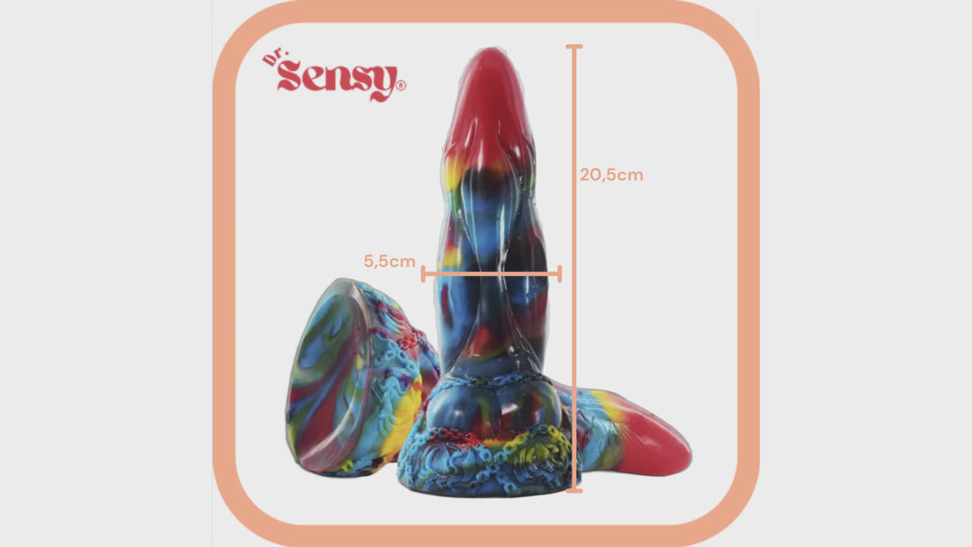 Dr. Sensy  Dildo Phoenix - Geel/Rood/Blauw