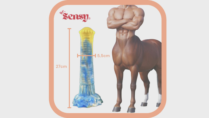 Dr. Sensy  Dildo Horsepower - Blauw/Geel/Wit