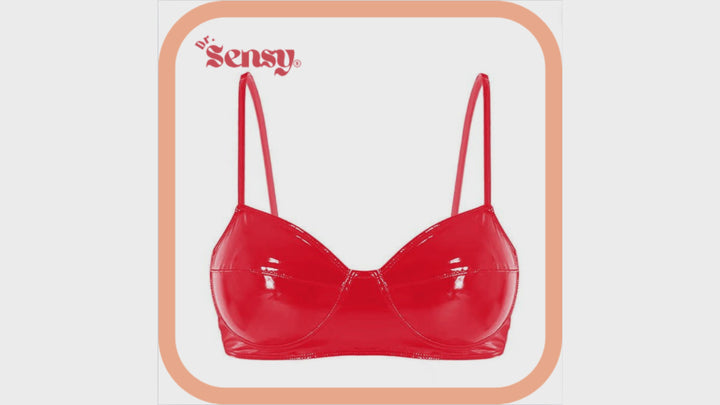 Dr. Sensy BDSM Latex Bh - Rood - Maten M/L/XL